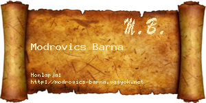Modrovics Barna névjegykártya